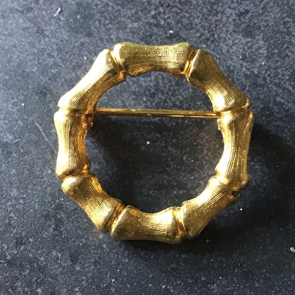 Gold Bamboo-Inspired Pin